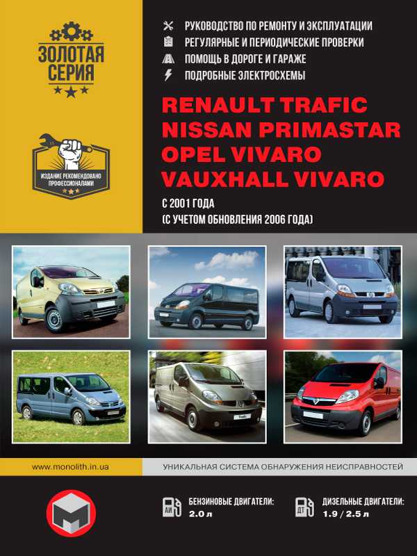 Renault trafic / opel vivaro / nissan primastar с 2006 г. руководство по ремонту и эксплуатации