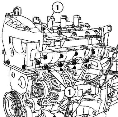 Снятие и установка прокладки корпусов форсунок (двигатель к4j) | топливная система | renault megane 2