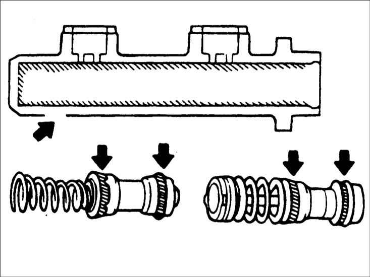 Снятие, переборка и установка суппортов передних тормозных механизмов