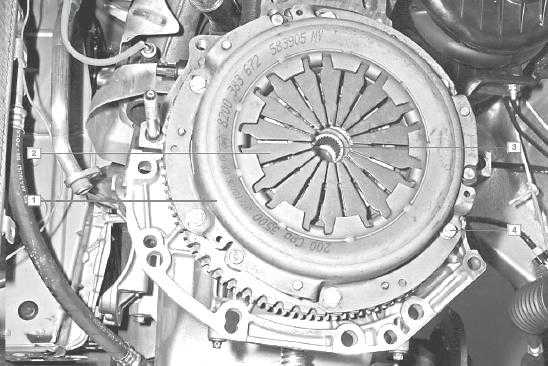 Renault megane ii снятие и установка кожуха и ведомого диска сцепления (двигатель f4r)
