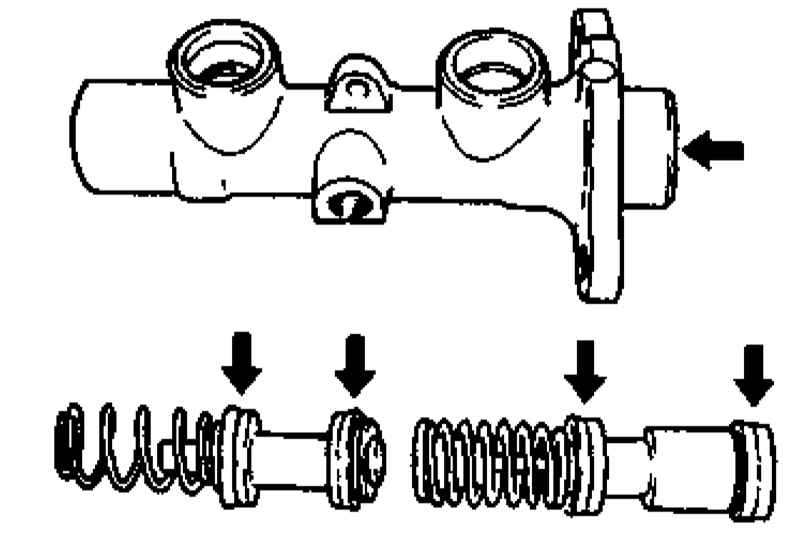 Снятие и установка цилиндра заднего тормозного механизма