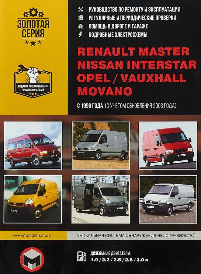 Книга по ремонту renault master | opel movano | nissan interstar с 1998 года, читать введение онлайн