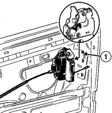 Снятие и установка ручки двери и компонентов замка