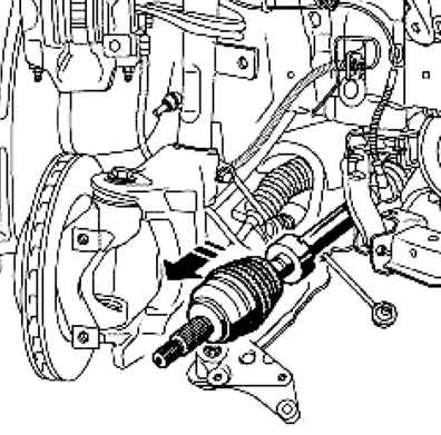 Замена чехла и подшипника внутреннего шарнира переднего приводалевого колеса | renault | руководство renault