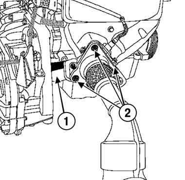 Снятие и установка выпускного коллектора (двигатели k4j, k4m)